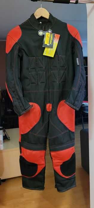 combinezon moto, rosu cu negru, L, nou