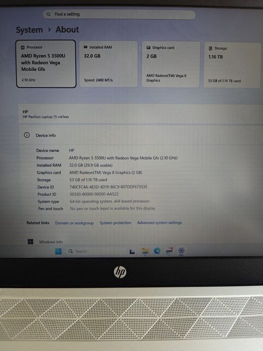 V/S Laptop Ultrabook HP Pavilion 15-cw1xxx