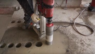 Сухое Сверление бурение отверстий в бетоне , установка рекупиратора