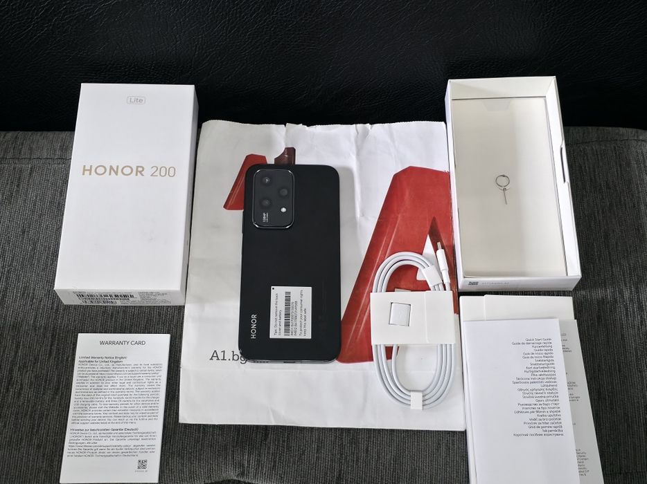 ***КАТО НОВ 256GB Honor 200 LITE Гаранция от A1 до 2027 Midnight Black