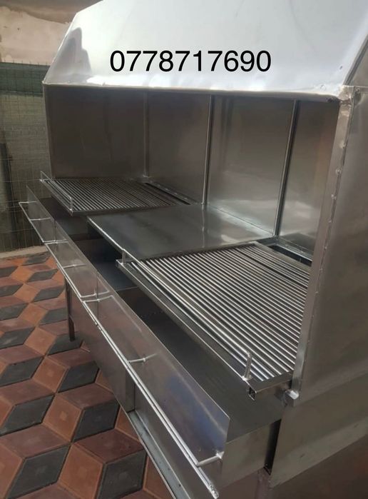 Gratar inox cu rotisor