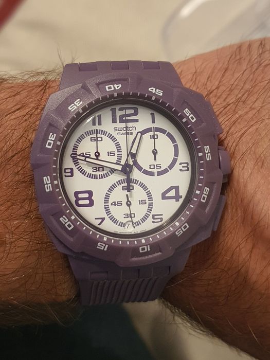 Swatch NOU 43 mm unisex ( mov- lila )