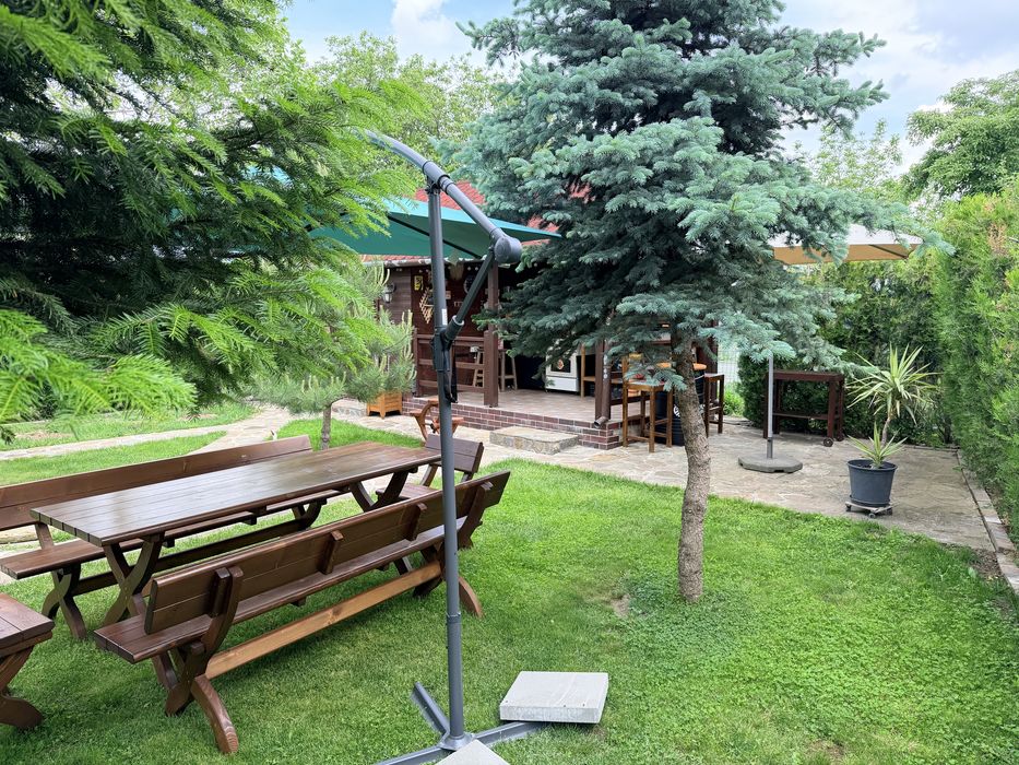 Set mobilier gradina din lemn 10 locuri