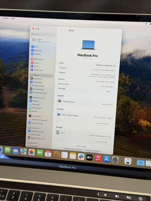 MacBook PRO 2019 /16”/i9/32/1TB