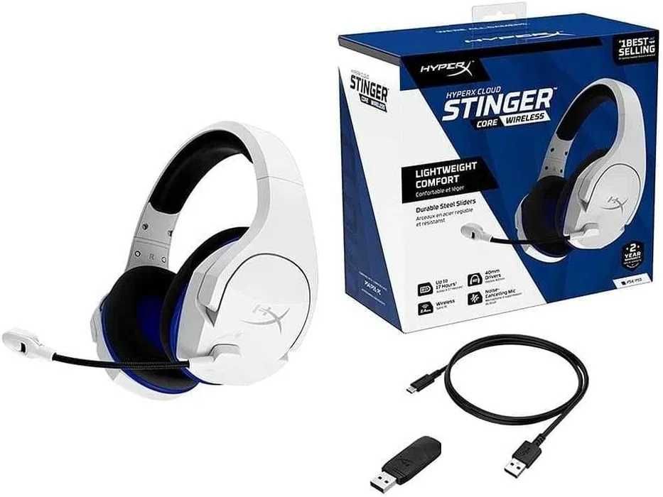 Casti Gaming Wireless HyperX Cloud Stinger Core Playstation PS4, PS5, PC 4P5J1AA Albe noi Sigilate