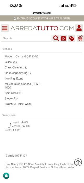 Пералня Candy 7kg