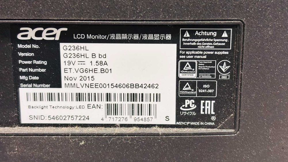 Монитор Acer 23-инчов LED