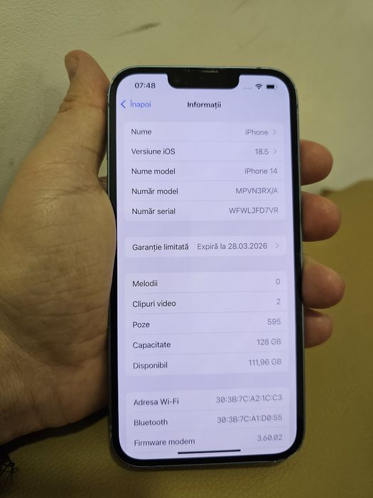 Vând Iphone 14 96% batetia