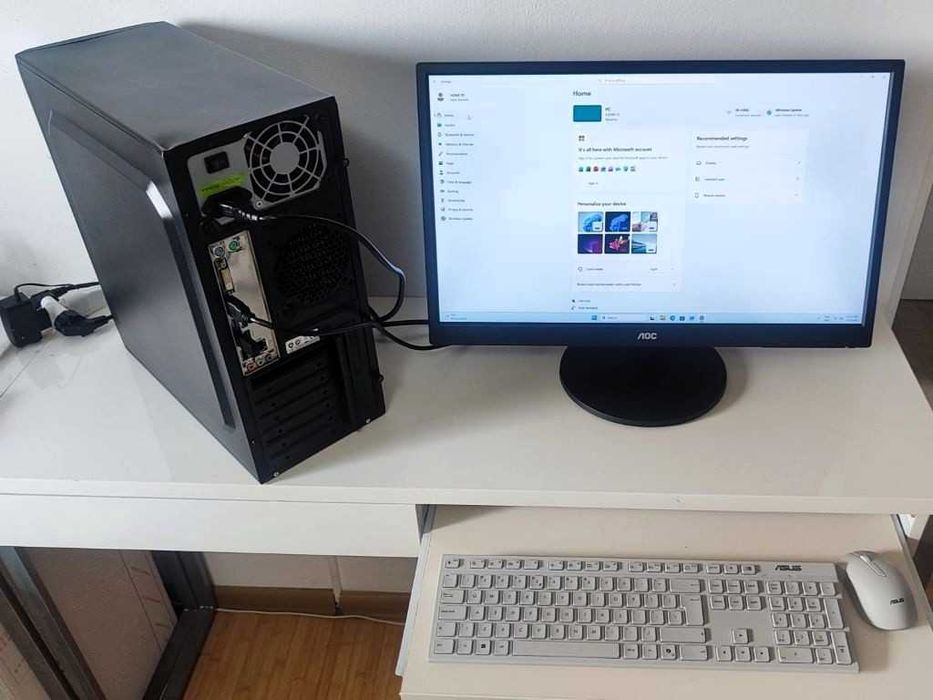 Sistem Complet PC Ryzen + Monitor 24" + Windows 11, Office 2024, Birou