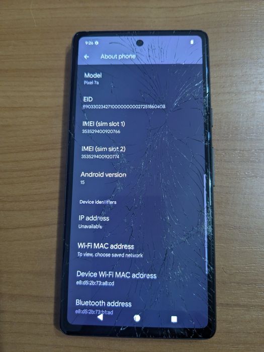 Google pixel 7a spart