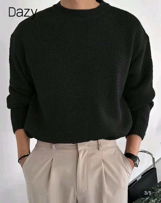 Pulover negru barbati