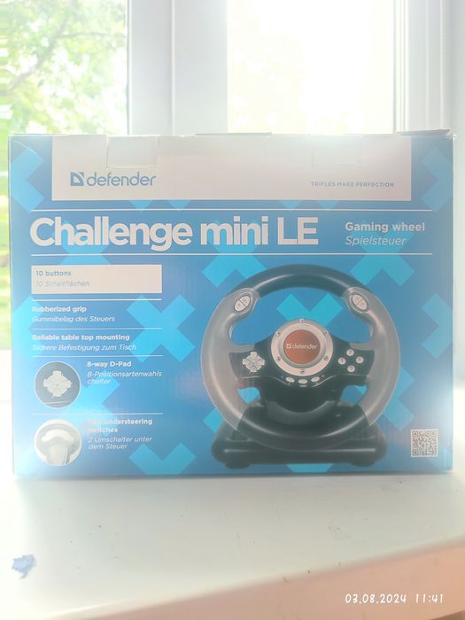 Продам игровой руль для ПК Defender chelenge mini LE