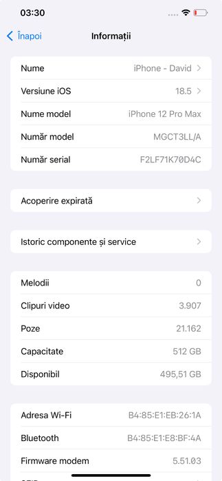iPhone 12 Pro Max 512 GB - Pacific Blue - Neverlocked - Stocare Maximă