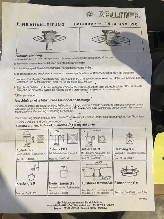 Sigon scurgere pentru balcon