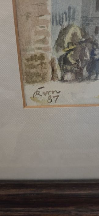 Продавам акварелна картина в рамка – класически градски п