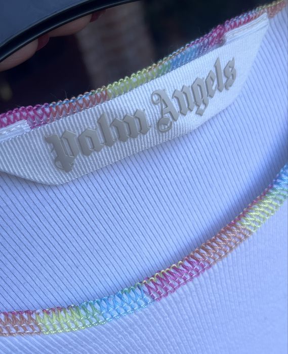 Palm Angels, bluză albă, 100% bumbac, originală