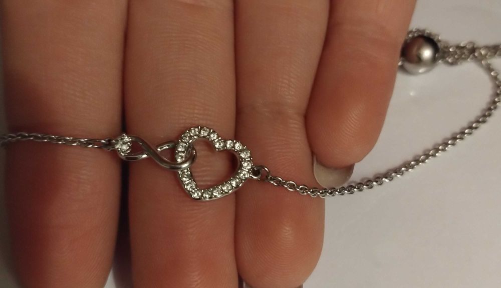 Brățară 'Infinity'Swarovski pe Argintiu