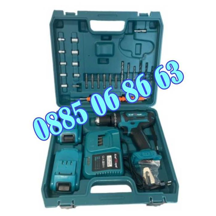 Акумулаторен ударен винтоверт 36V 8Ah с 2 батерии и 25 части