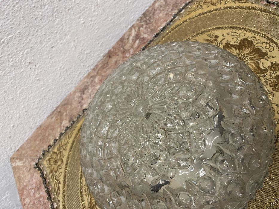 Немска винтидж лампа с кристален плафон