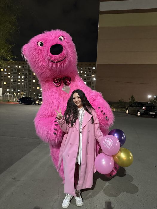 Аниматор розовый мишка