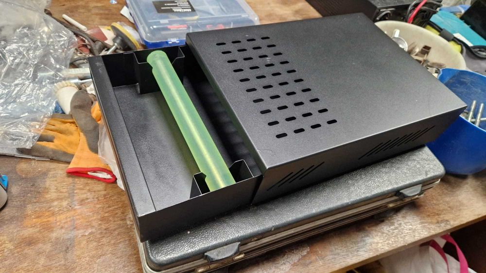 Knock Box Oțel Sertar Cafea XXL 35x25x8CM Negru 2 Nou