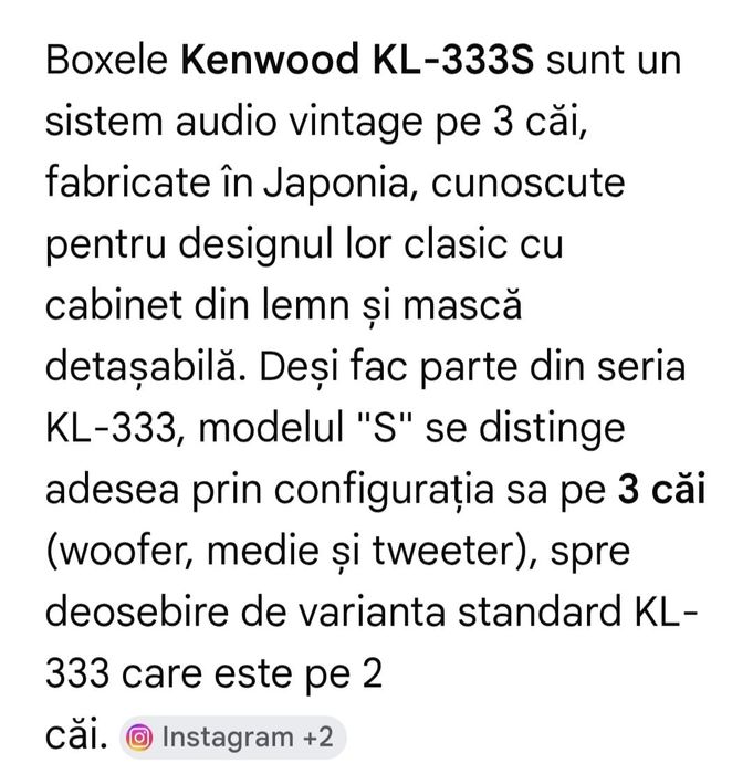 Boxe Kenwood KL 333 S