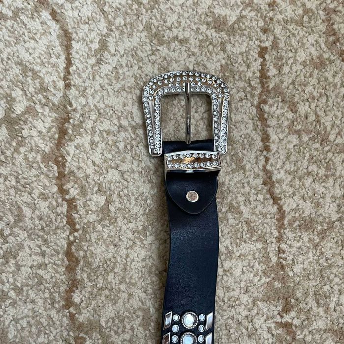 Ремень кожаный со стразами