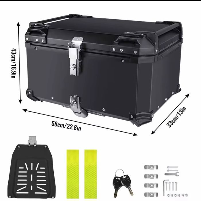 Topcase moto aluminiu 65L, universal (NOU)