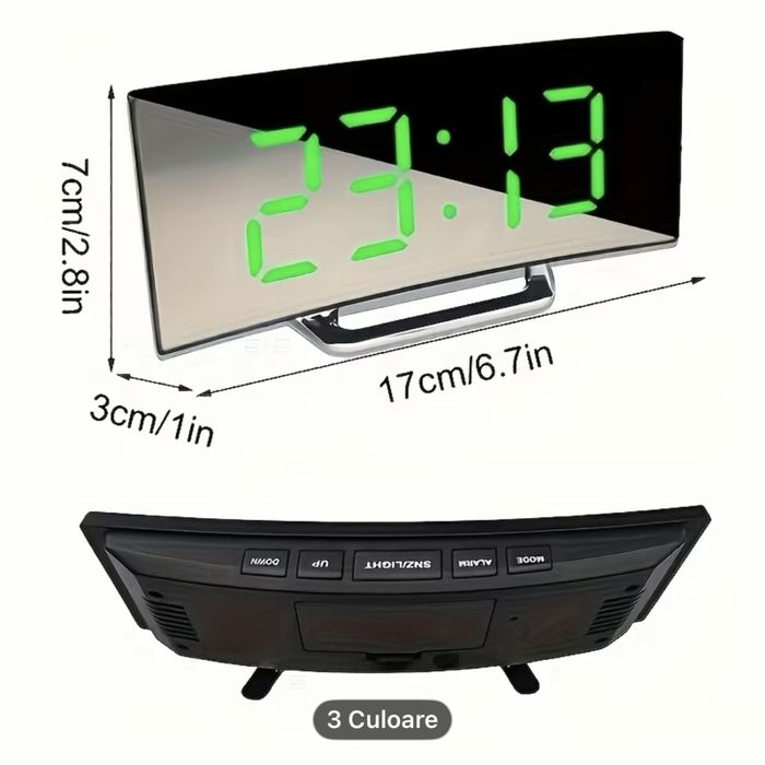 Ceas digital LED cu ecran curbat!