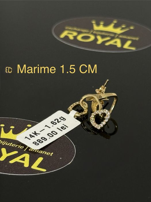 Bijuteria ROYAL : Cercei AUR 14K NOU / 1.62 GR