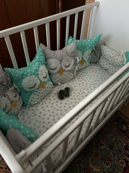 Кроватка детская,матрас,бортики