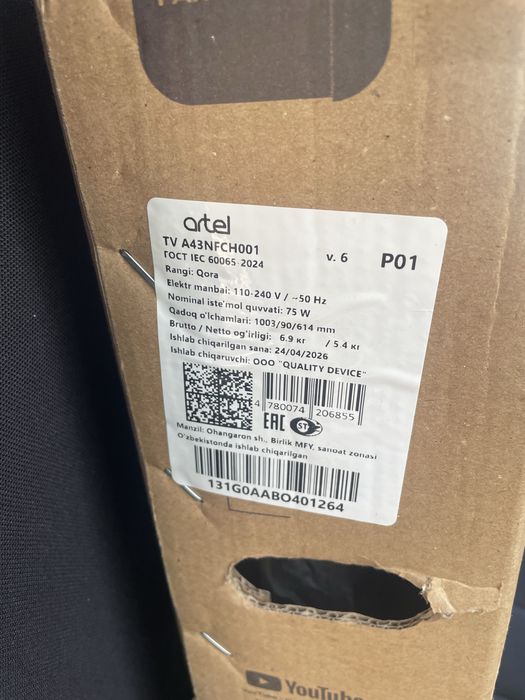 Artel televizor smart tv full hd 1080p 43