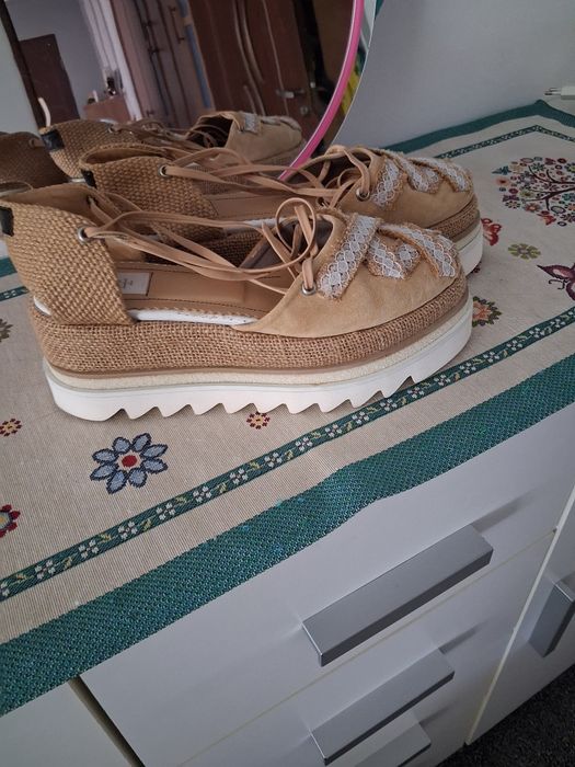 Espadrile hand-made nr 37 ingust