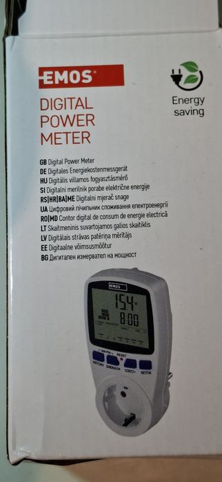Priza cu contor energie, display LCD, max.16A, 2W-3680W