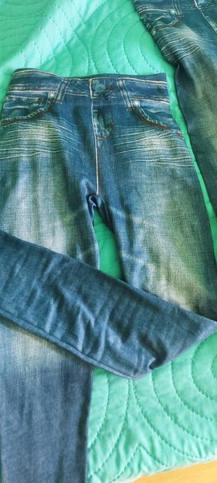 Colanti talie inalta,imitatie blugi