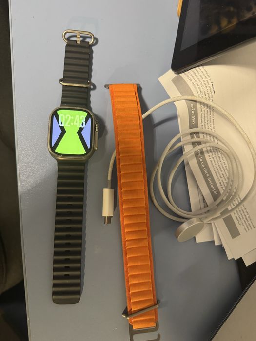 Apple watch ultra 1 49mm 91% baterie titan natural safir