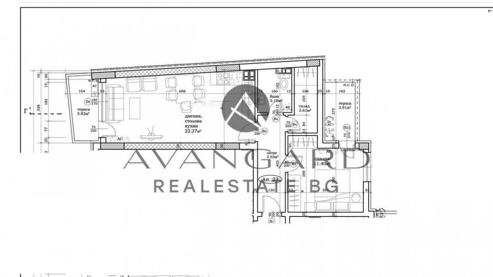 оф.25071 Двустаен с АКТ 14 до ТЦ ГРАНД
