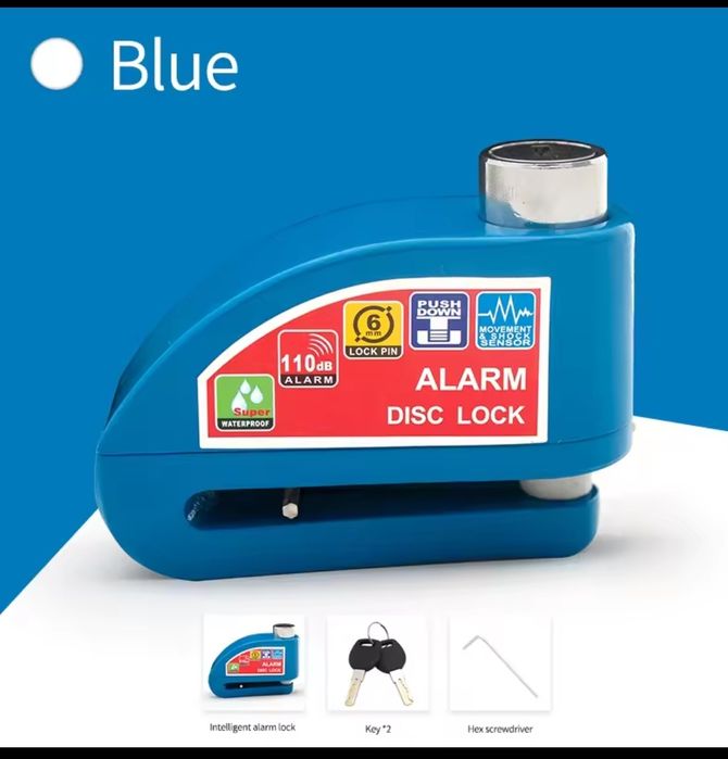 Încuietoare Antifurt pentru Motociclete/Biciclete cu Alarmă - Protecți