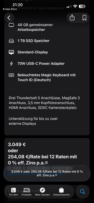 MacBook Pro M4 Pro 14 inch 48 Ram SSD 1T