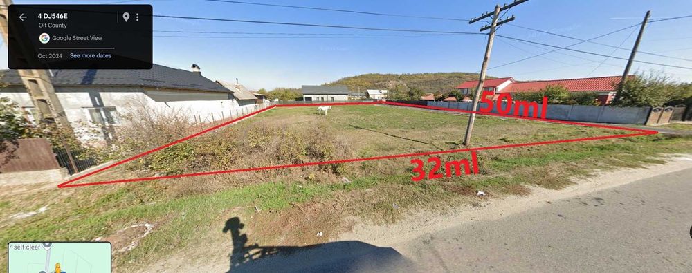 Teren intravilan 1600mp, deschidere 32ml*50ml, Teslui Curtisoara, Olt