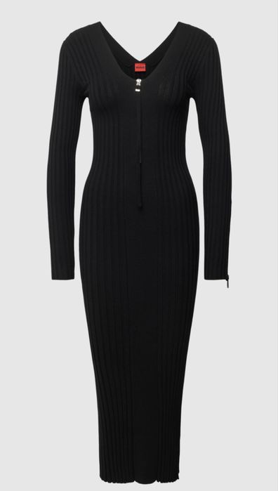 Дълга черна рокля HUGO