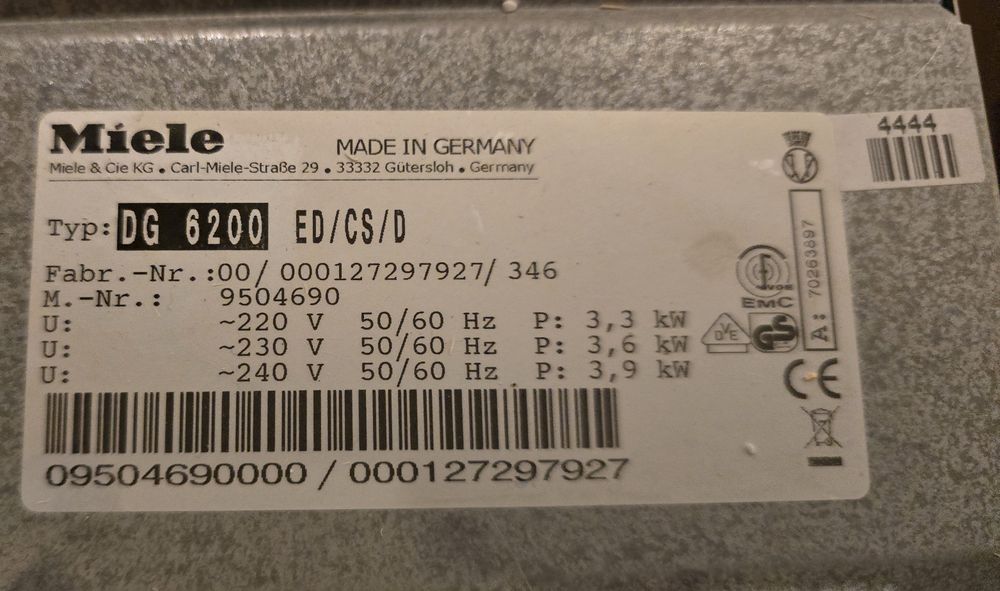 Cuptor cu Aburi Miele DG 6200 Nou!