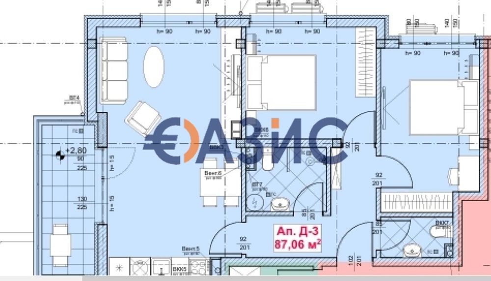 Продава се Тристаен апартамент в Созопол - 113 кв.м за 461 €/кв.м - Снимка #3