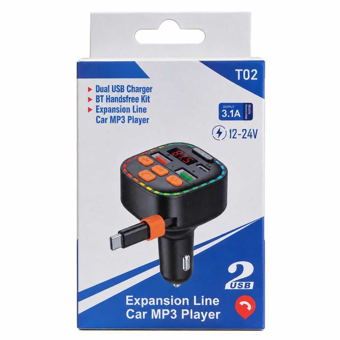 FM трансмитер с Bluetooth 5.3, USB-C и волтметър