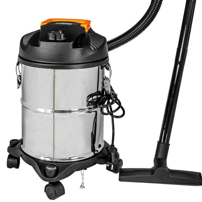 Прахосмукачка за сухо и мокро 1200W 15л PREMIUM , Инокс, гаранция 2 г.