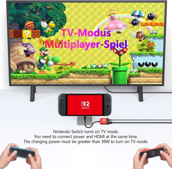 Докинг станция GKEAPZA Switch за Nintendo Switch/OLED Switch, 3-в-1