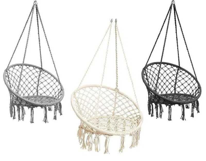 Висящ градински стол тип люлка за тераса гнездо с възглавница