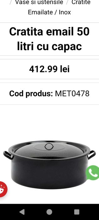 Oală cratiță emailată 50 litri