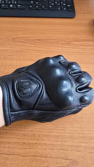 Дамски къси кожени мото ръкавици ICON, размер M