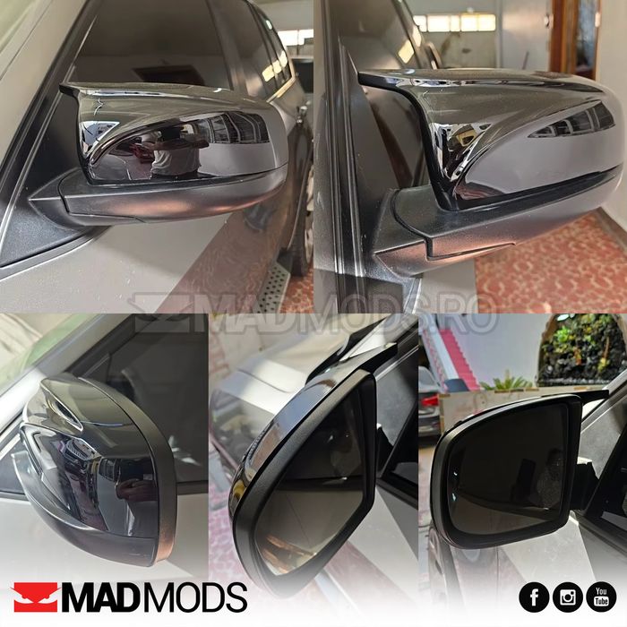 Set capace oglinzi M Performance BMW X5 X6 E70 E71, Negru Lucios